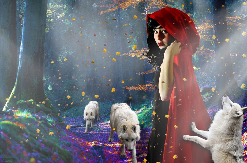 Girl in Red Cloak — Dramatic, Autumn