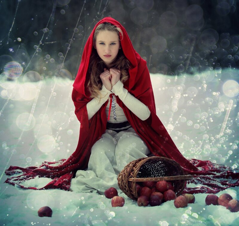 Girl in Red Cloak — Dramatic, Winter