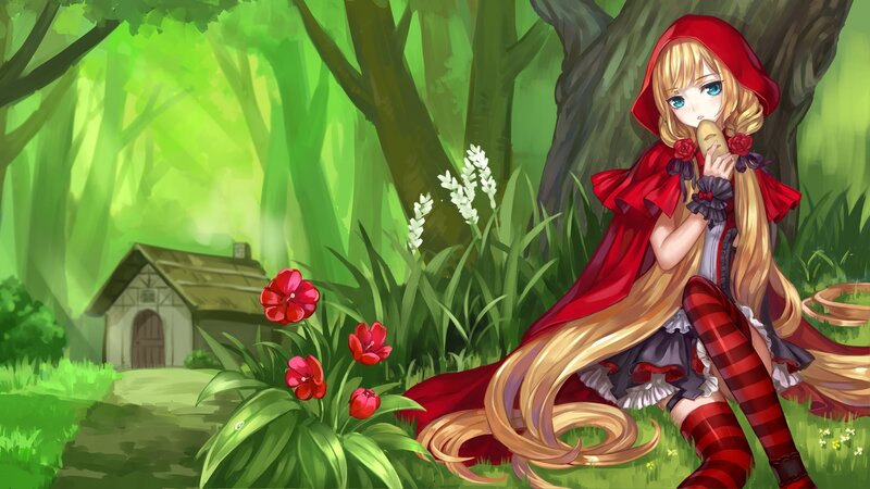 Girl in Red Cloak — Green