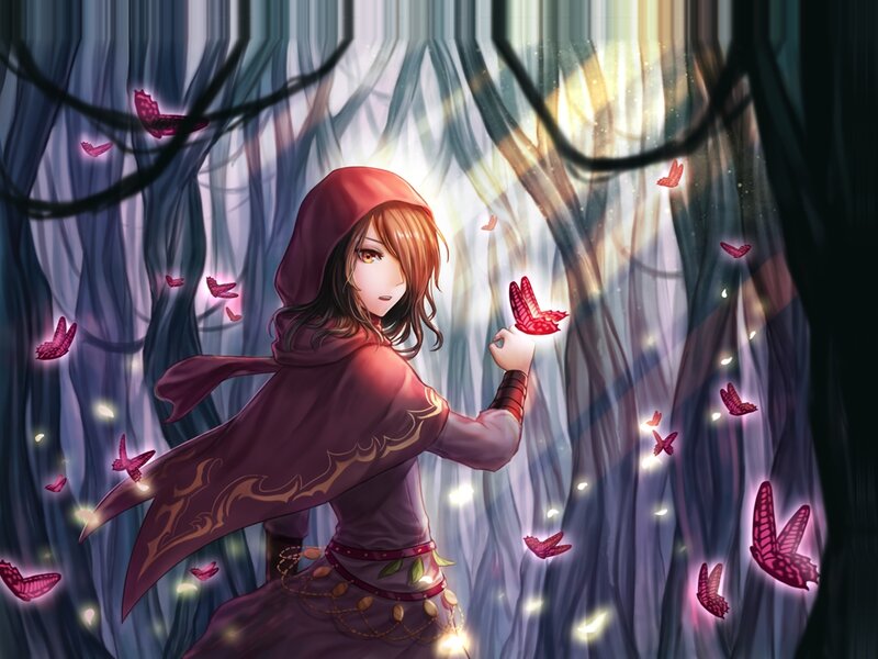 Girl in Red Cloak — Purple