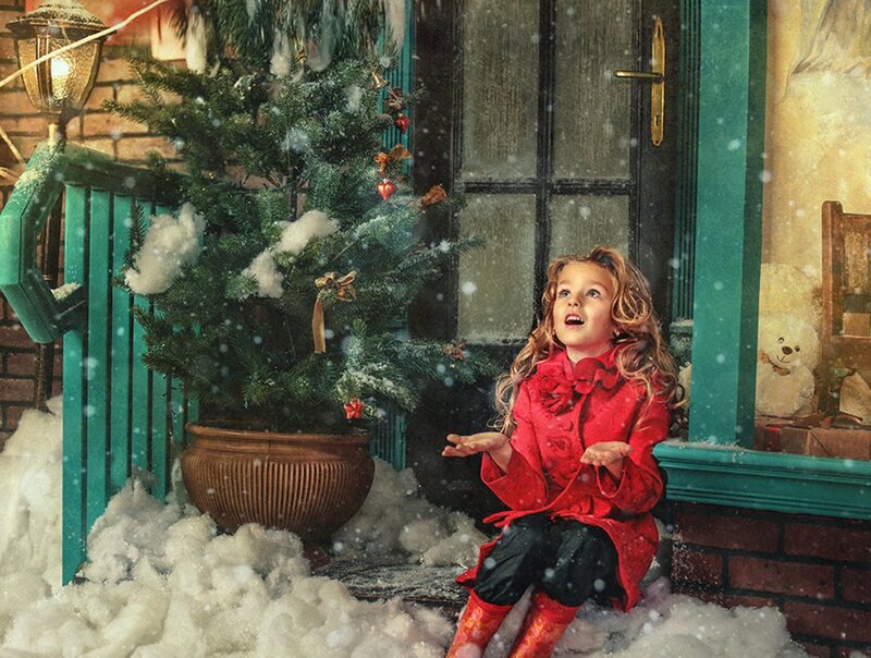 Girl in Red Coat — Festive