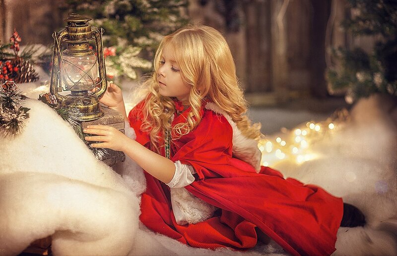 Girl in Red Coat — Festive, Winter