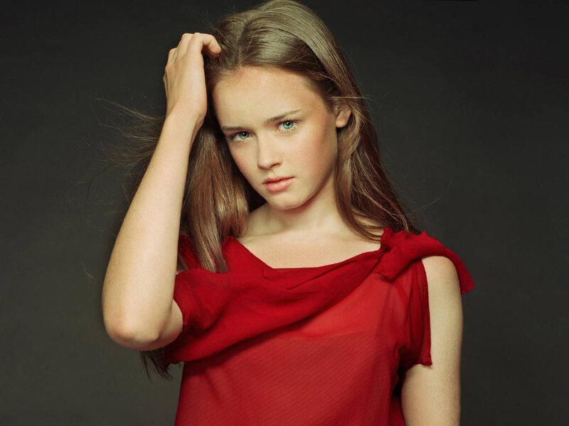 girl in red dress