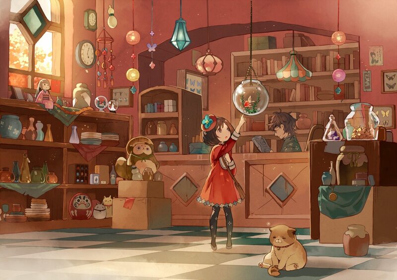 Girl in Red Dress — Cozy, Afternoon