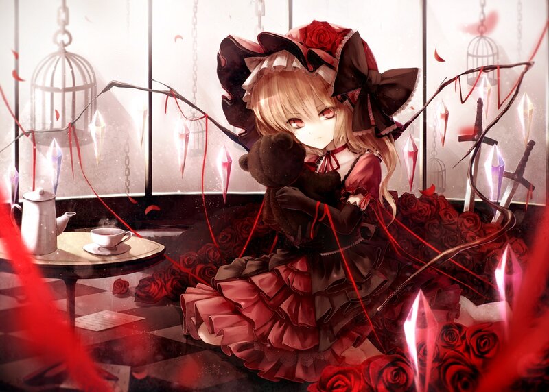 Girl in Red Dress — Dramatic, Anime, Roses