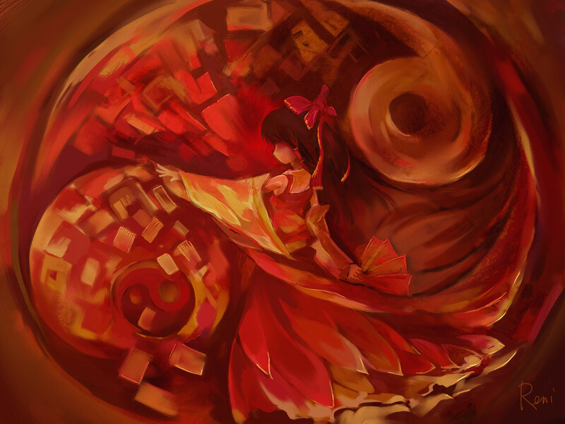 Girl in Red Dress — Dramatic, Digital Art