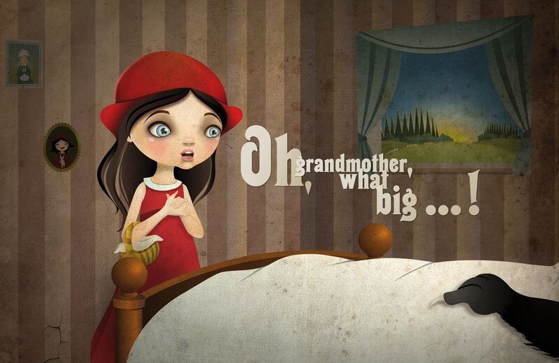 Girl in Red Dress — Dramatic, Night, Illustration