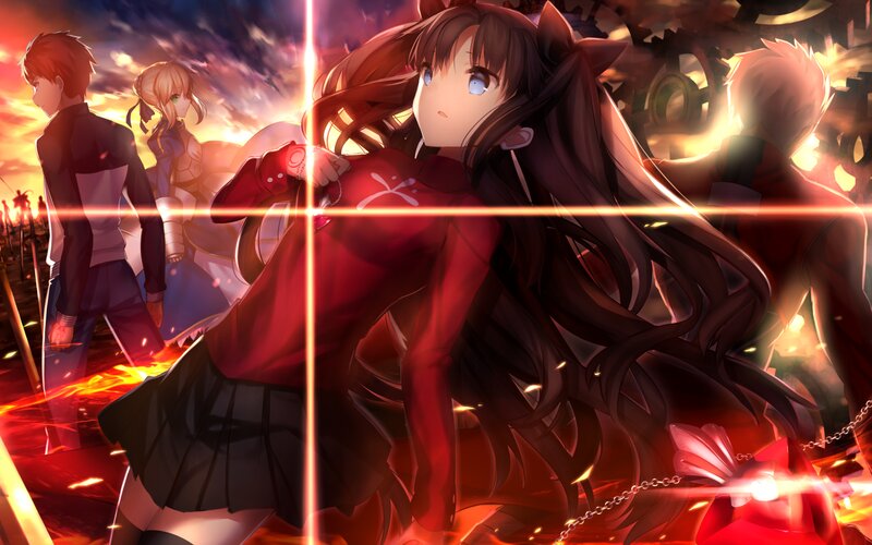 Girl in Red Dress — Dramatic, Sunset, Anime