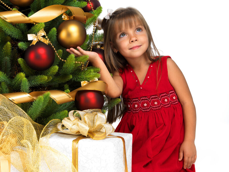 Girl in Red Dress — Festive