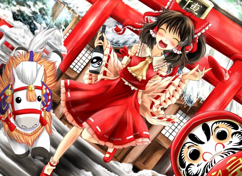 Girl in Red Dress — Festive, Winter, Anime