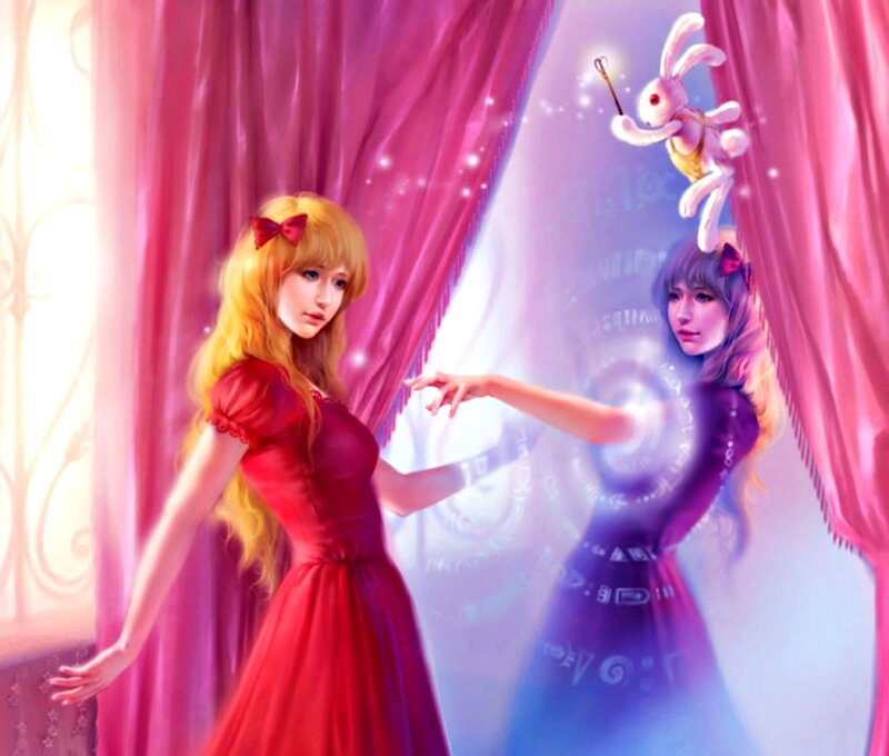 Girl in Red Dress — Magical, Digital Art