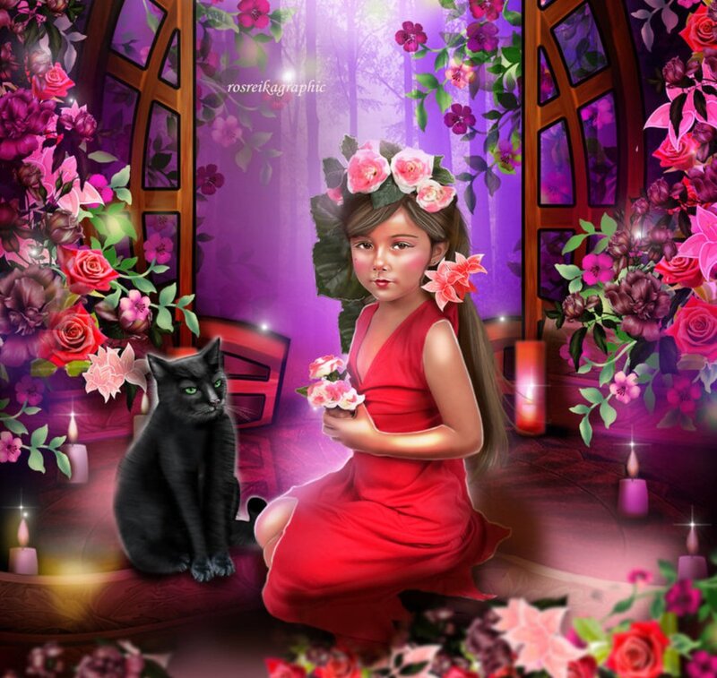 Girl in Red Dress — Purple, Magical