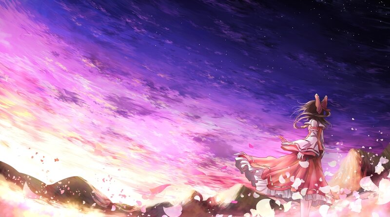 Girl in Red Dress — Purple, Serene