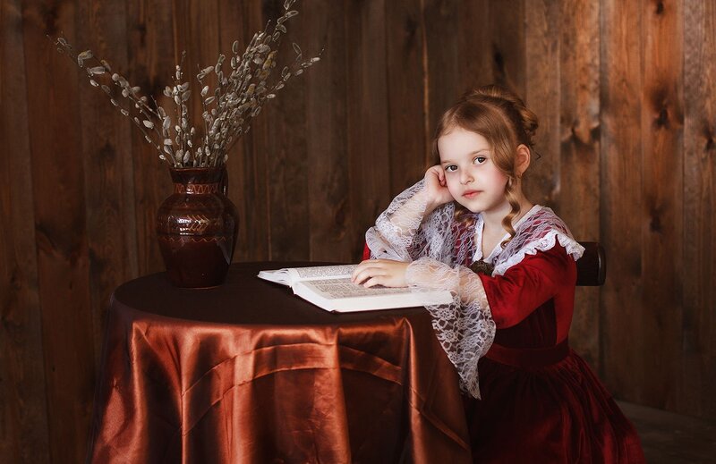 Girl in Red Dress — Serene, Photograph