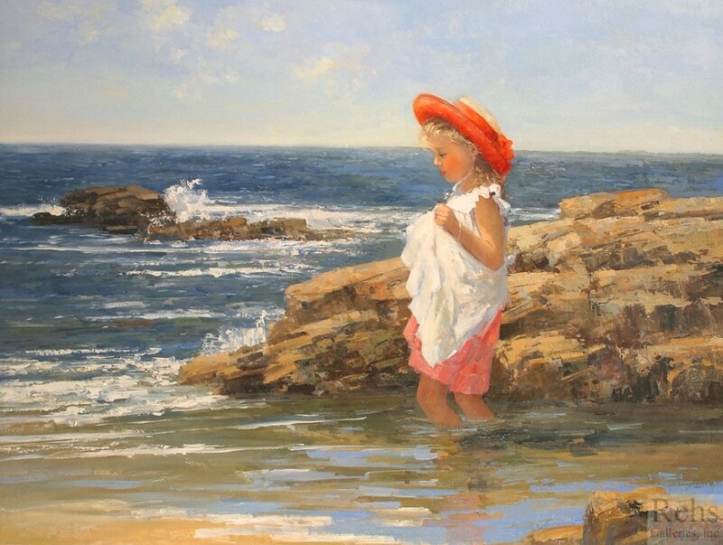 Girl in Red Hat — Blue