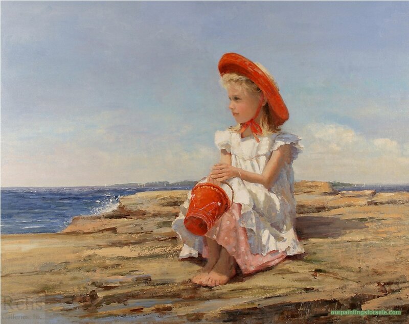 Girl in Red Hat — White