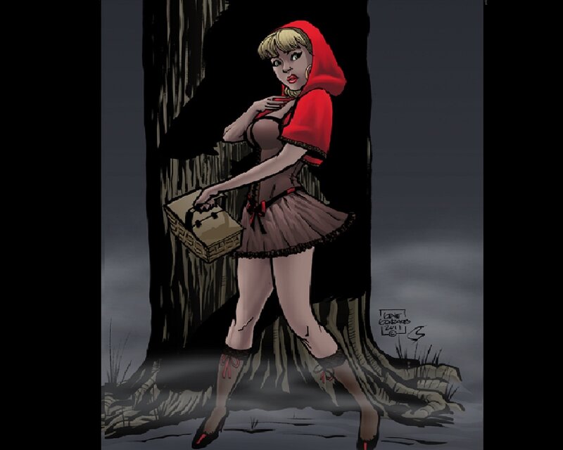 Girl in Red Hood — Dramatic, Night, Comic