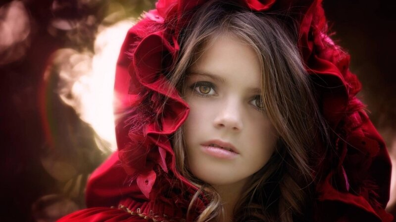 Girl in Red Hood — Dramatic, Photograph, Forest