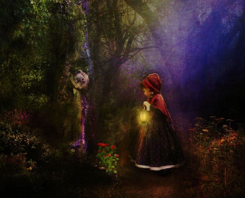 Girl in Red Hood — Purple