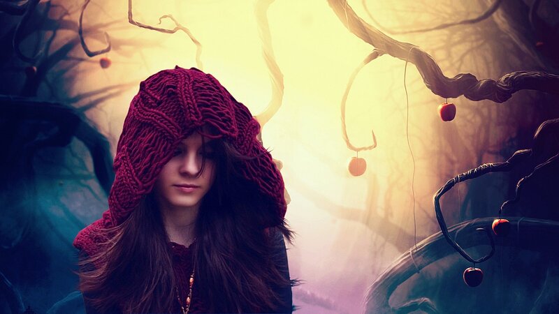 girl in red hooded cloak