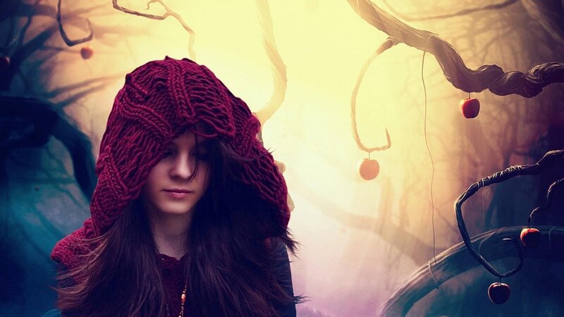 girl in red hooded cloak