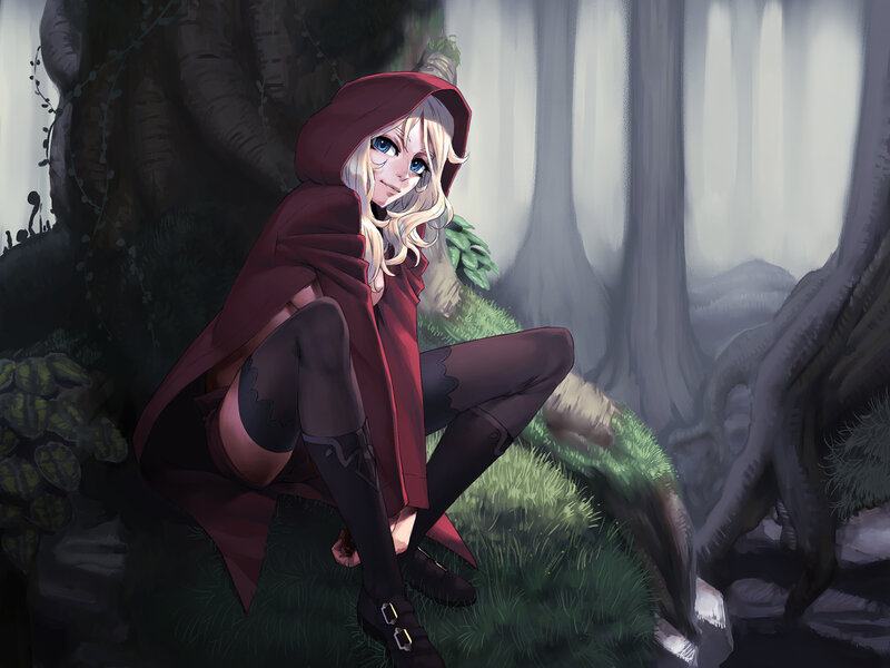 girl in red hooded cloak