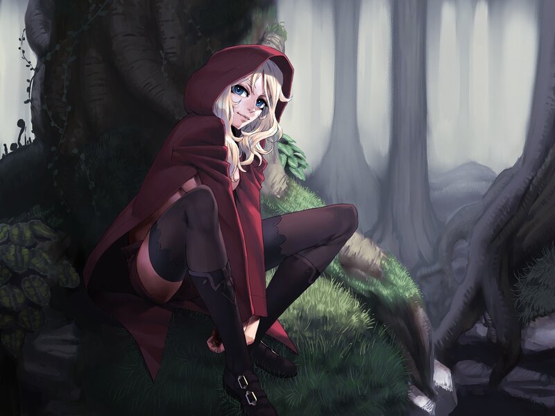girl in red hooded cloak