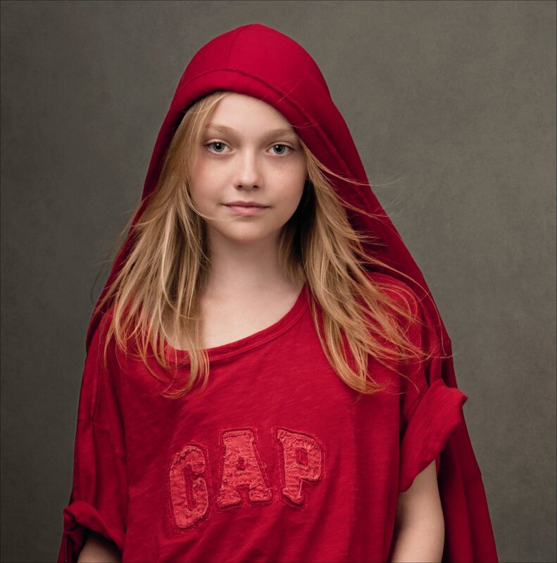 girl in red hoodie