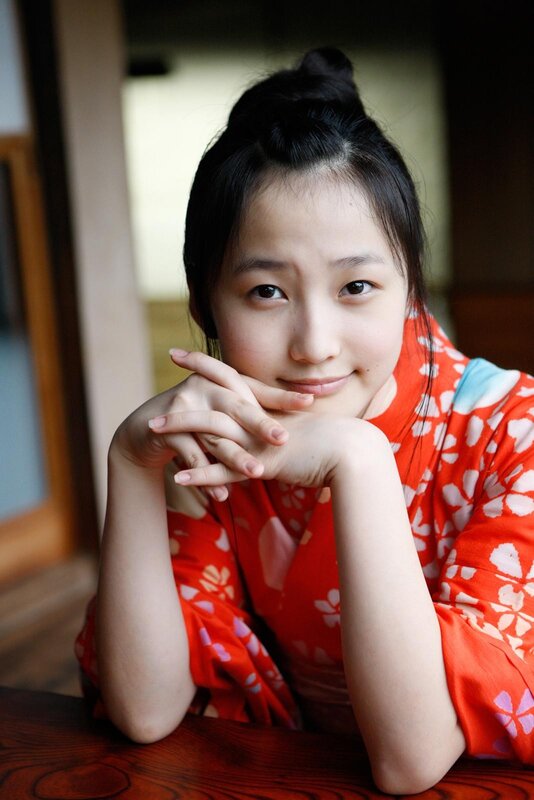 girl in red kimono