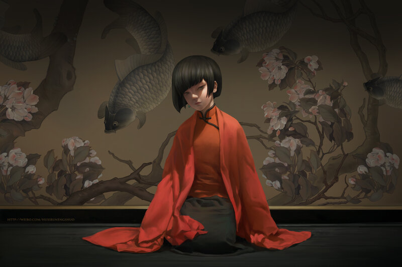 Girl in Red Robe