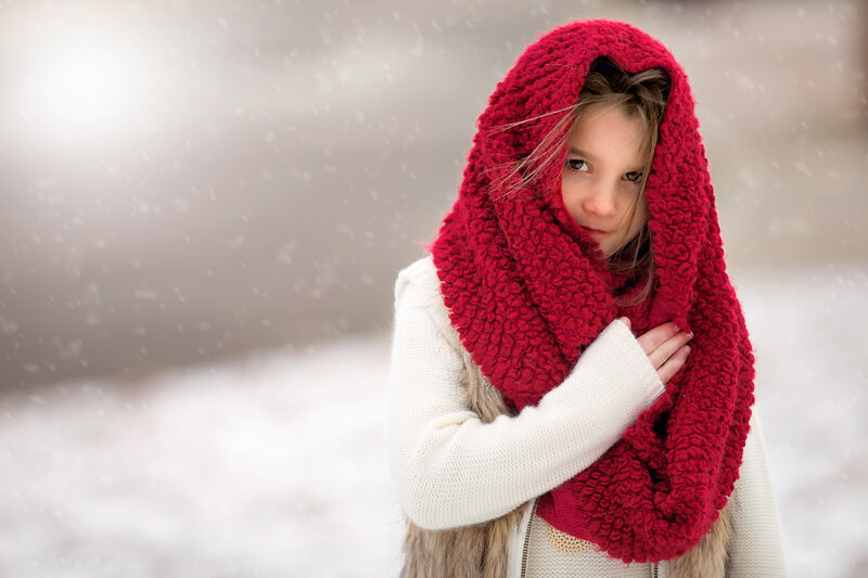 Girl in Red Scarf