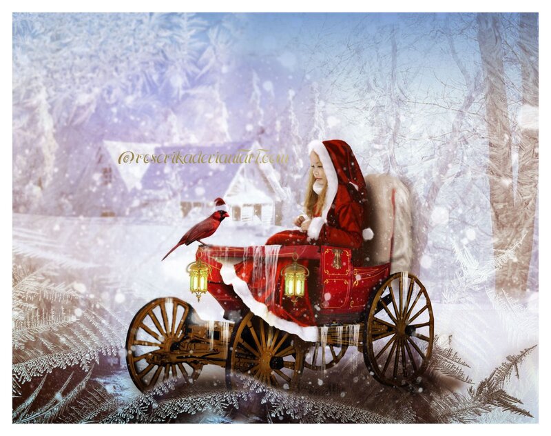 Girl in Red Sleigh
