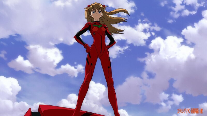 Girl in Red Suit — Dramatic, Afternoon, Anime, Sky