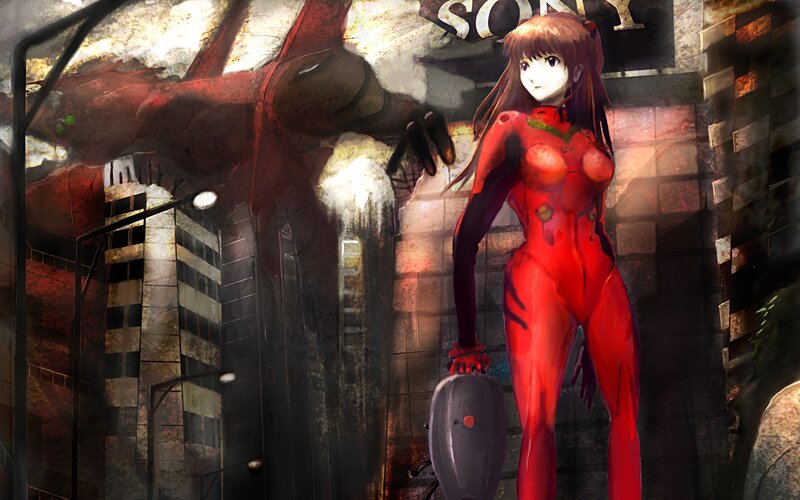 Girl in Red Suit — Dramatic, Night