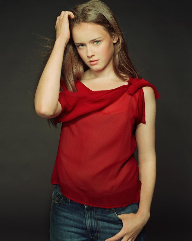 girl in red top