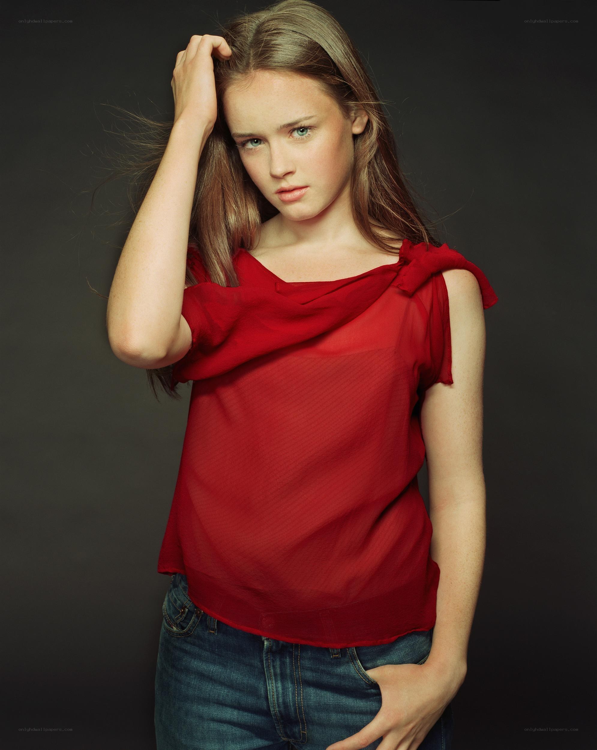 girl in red top