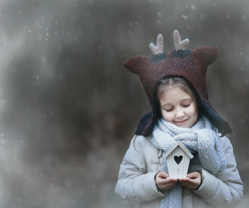 Girl in Reindeer Hat