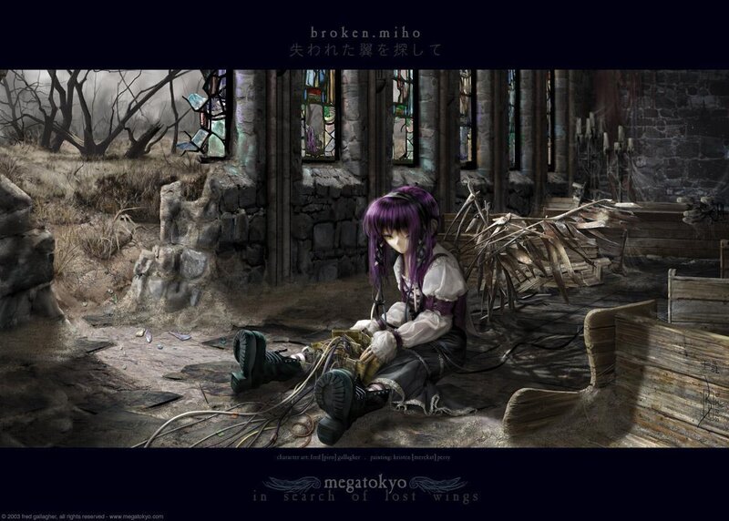 girl in ruined church