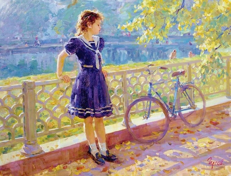 Girl in Sailor Dress
