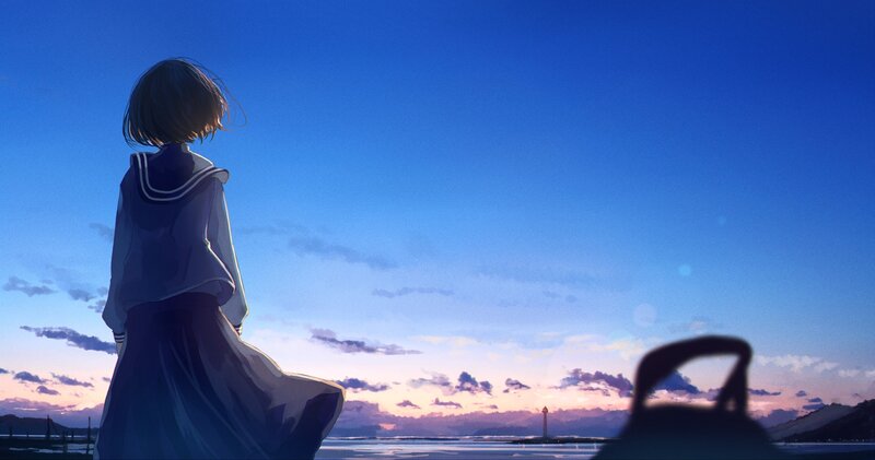 Girl in Sailor Uniform — Blue