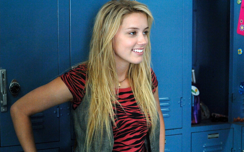girl in school hallway
