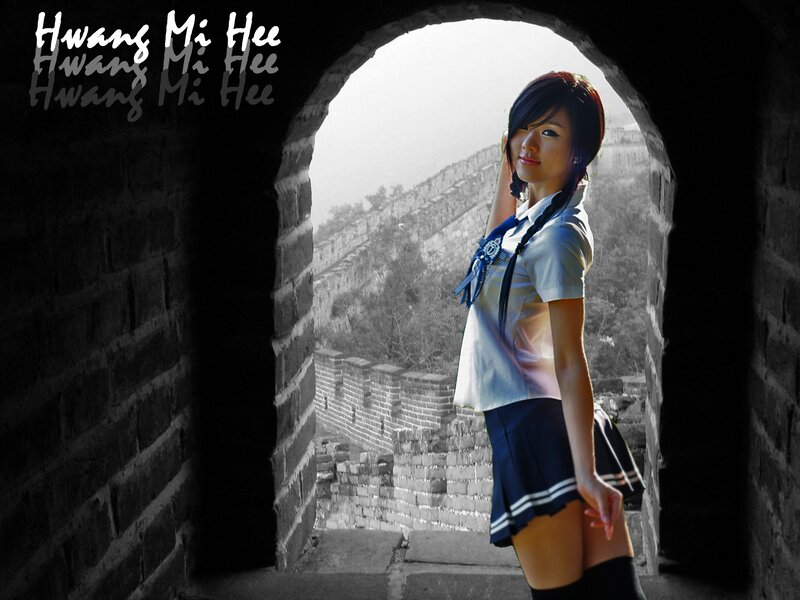 Girl in school uniform at Great Wall