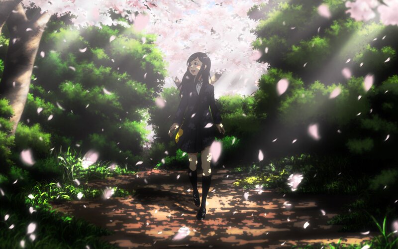 Girl in School Uniform — Green, Serene, Spring