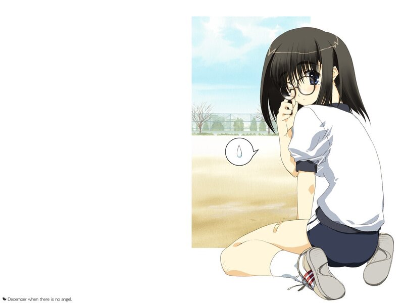 girl in school uniform kneeling