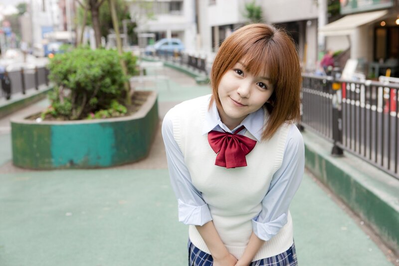 girl in school uniform outdoors