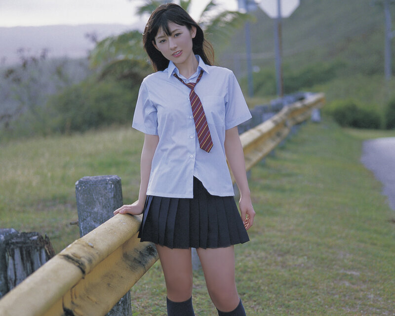 girl in school uniform outdoors