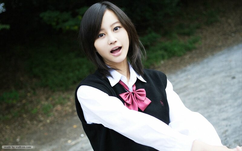 girl in school uniform outdoors