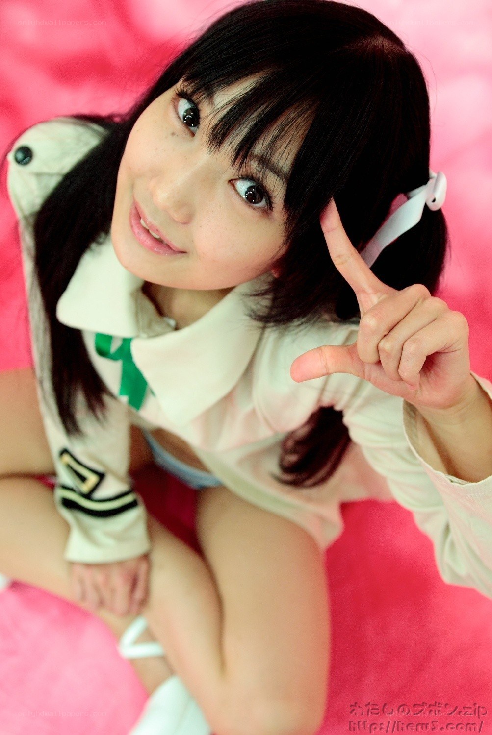 girl in school uniform posing
