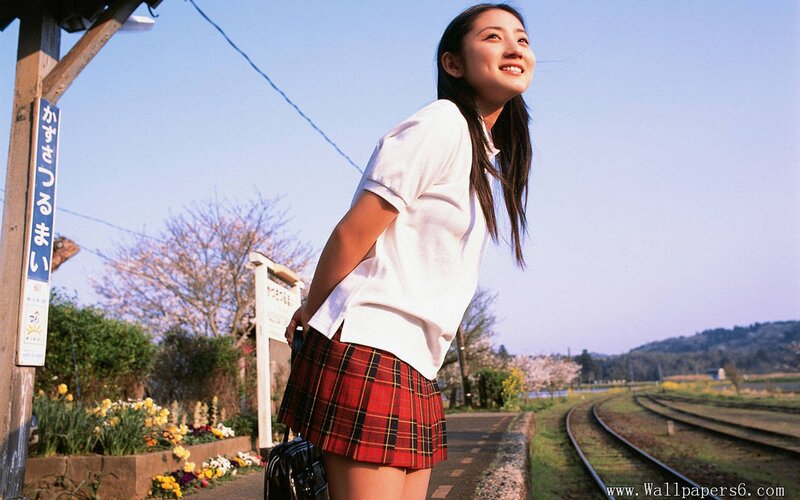 Girl in School Uniform — Red, Serene, Spring