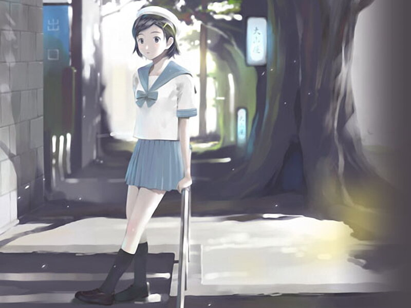 girl in school uniform standing